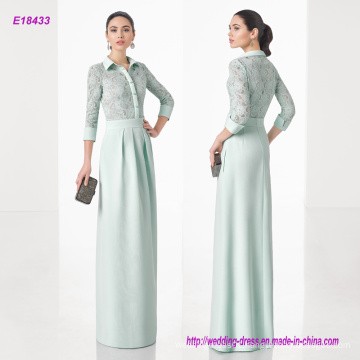 3/4 Sleeve Blouse Skirt and Lace Body Formal Evening Gown